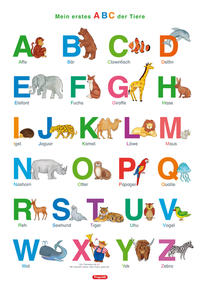 Vorderes Coverbild Fragenbär-Lernposter: Mein erstes ABC der Tiere (in der Schulbuch-Druckschrift) L 70 x 100 cm