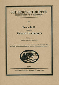 Vorderes Coverbild Festschrift zu Ehren Richard Heubergers
