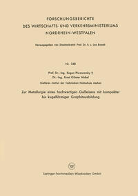 Vorderes Coverbild Zur Metallurgie eines hochwertigen Gußeisens mit kompakter bis kugelförmiger Graphitausbildung