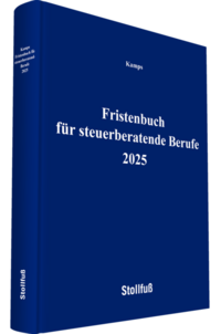 Vorderes Coverbild Fristenbuch für steuerberatende Berufe 2025