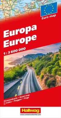 Vorderes Coverbild Hallwag Strassenkarte Europa 1:3,6 Mio.