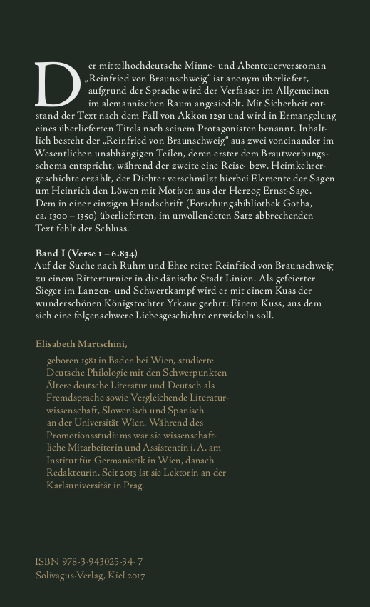 Rückseitencover Reinfried von Braunschweig