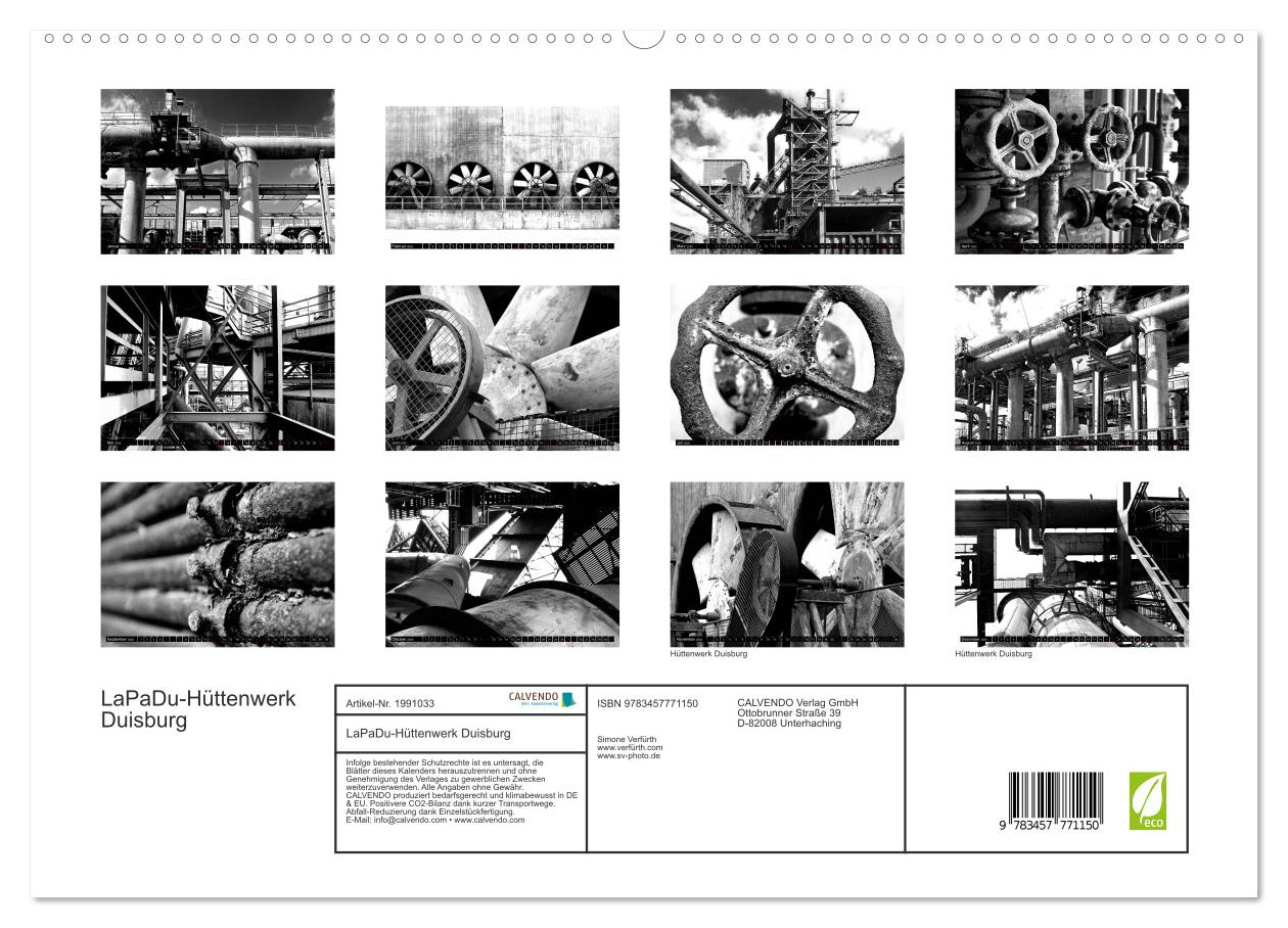 Beispielinhalt (Bild) LaPaDu-Hüttenwerk Duisburg (hochwertiger Premium Wandkalender 2026 DIN A2 quer), Kunstdruck in Hochglanz