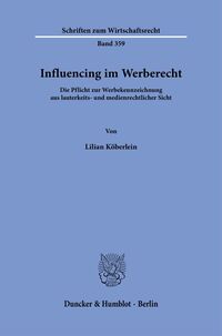 Vorderes Coverbild Influencing im Werberecht