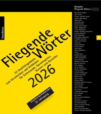 Vorderes Coverbild Fliegende Wörter 2026. Postkartenkalender