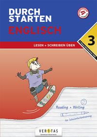 Vorderes Coverbild Durchstarten Englisch 3. Klasse Mittelschule/AHS Lesen und Schreiben üben