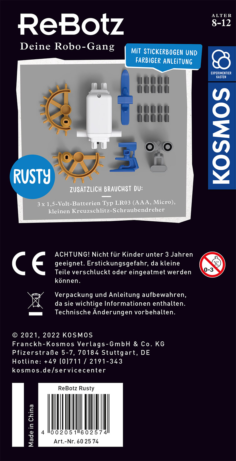 Rückseitencover ReBotz Rusty der Crawling-Bot