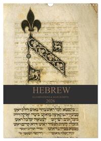 Vorderes Coverbild Hebrew Illuminations and Manuscripts (Wall Calendar 2026 DIN A3 portrait), CALVENDO 12 Month Wall Calendar