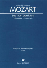 Vorderes Coverbild Sub tuum praesidium (Klavierauszug)