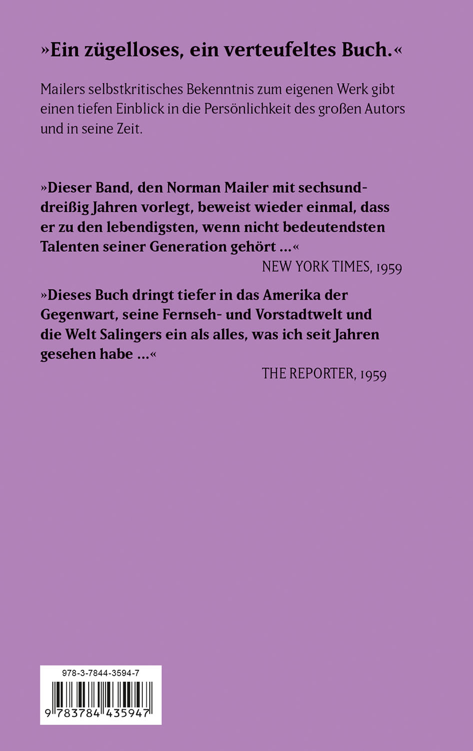 Rückseitencover Reklame für mich selber
