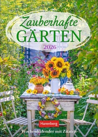 Vorderes Coverbild Zauberhafte Gärten Wochenkalender 2026 - mit Zitaten