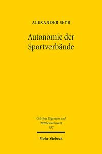 Vorderes Coverbild Autonomie der Sportverbände