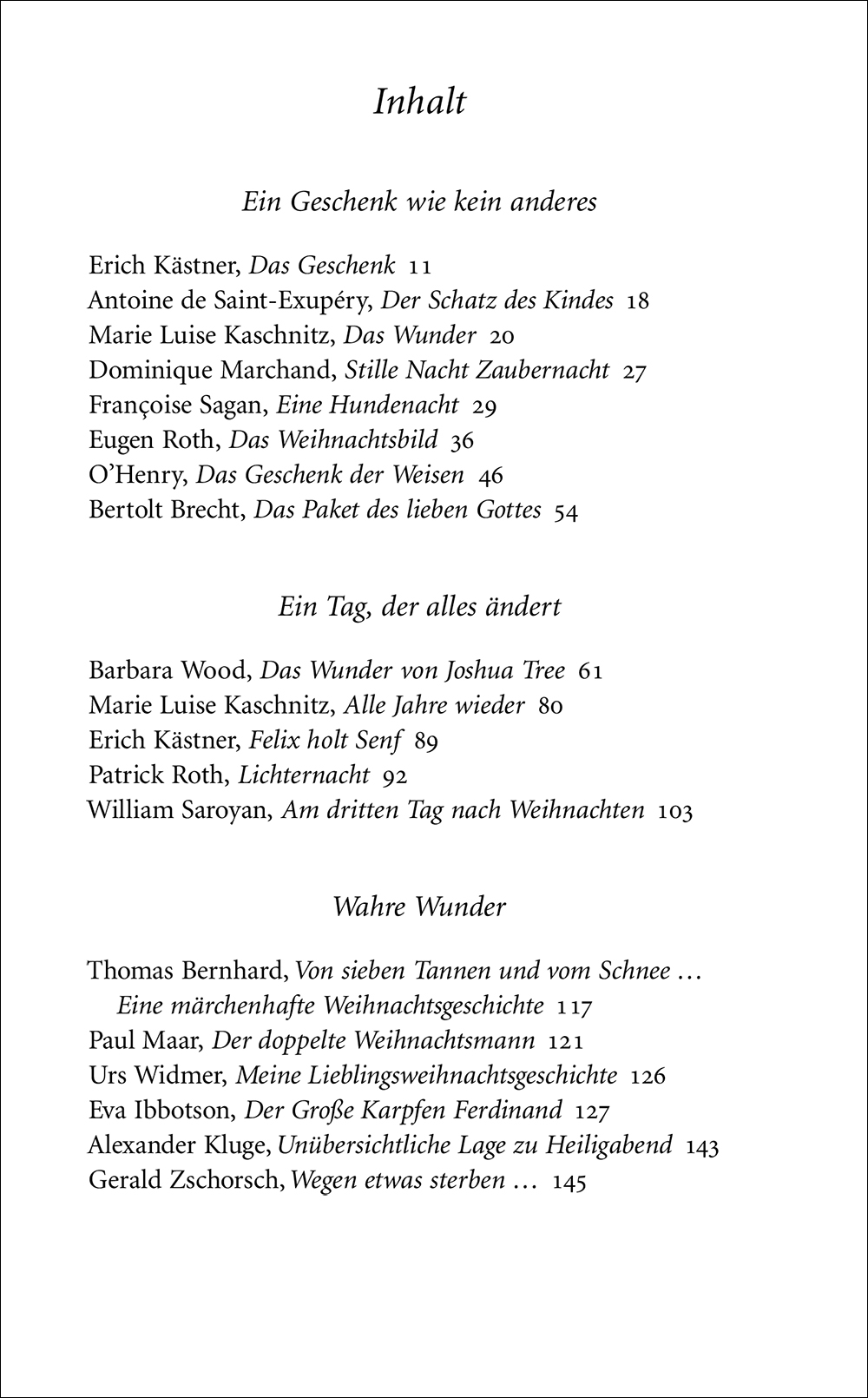 Beispielinhalt (Bild) Die Wunder zu Weihnachten