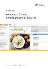 Vorderes Coverbild Hemmnisse für eine klimafreundliche Schulküche
