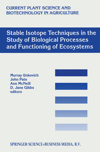 Vorderes Coverbild Stable Isotope Techniques in the Study of Biological Processes and Functioning of Ecosystems