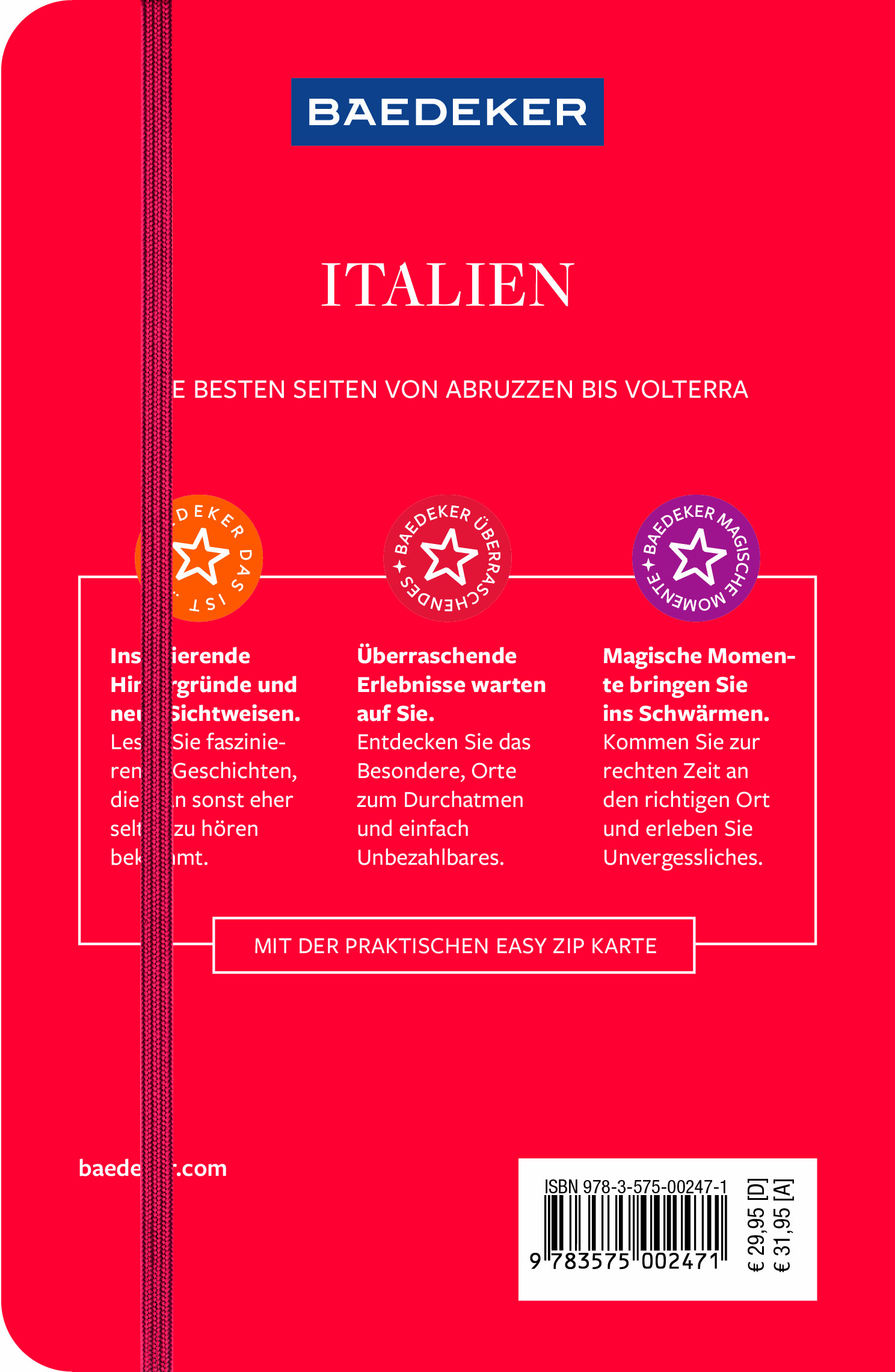 Rückseitencover Baedeker Reiseführer Italien