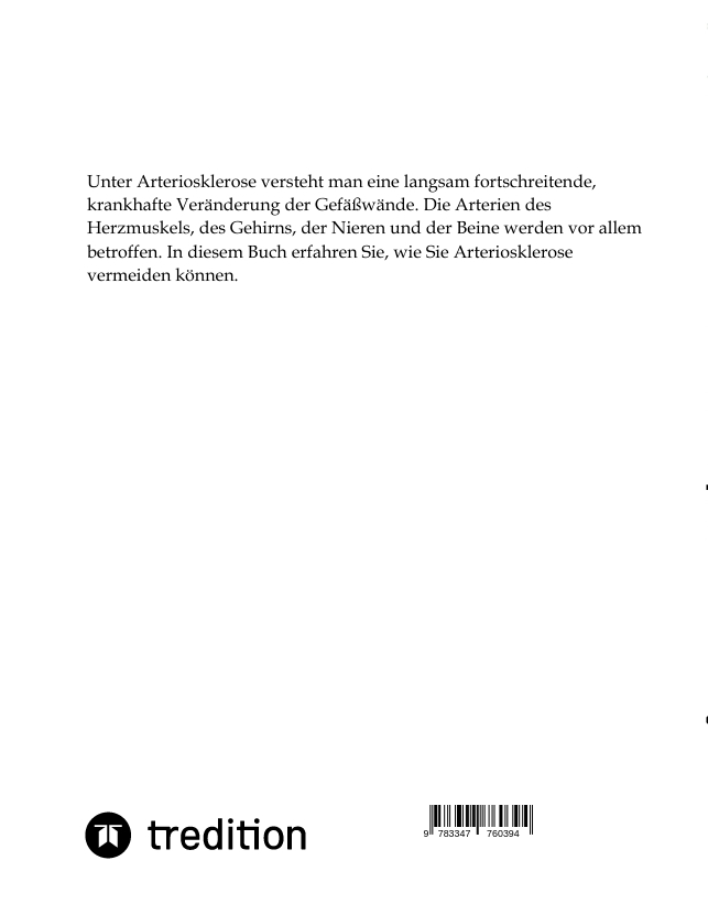 Rückseitencover Gesundheitstipp bei Arteriosklerose