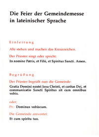 Vorderes Coverbild Die Feier der Gemeindemesse in lateinischer Sprache