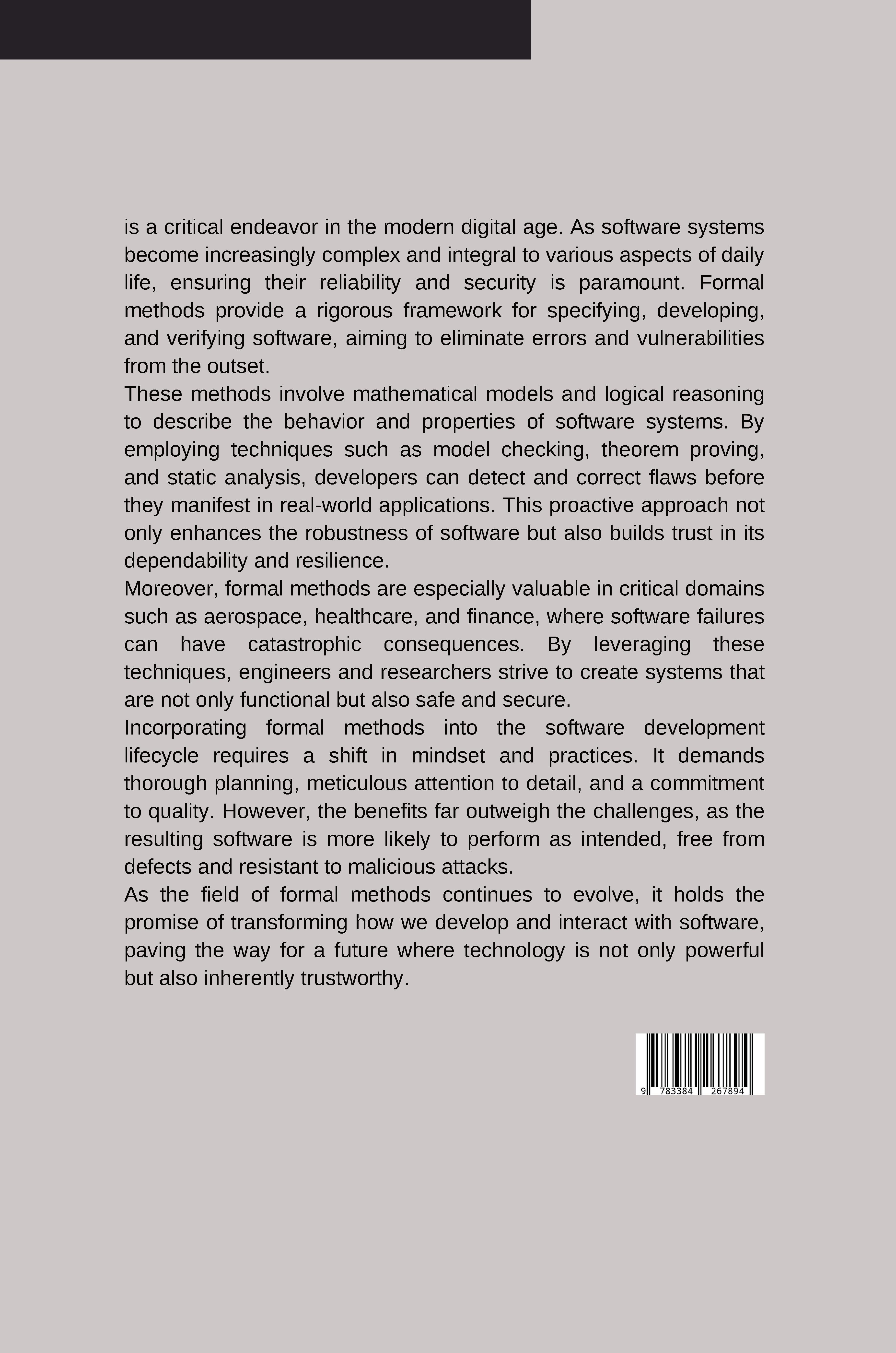 Rückseitencover Securing the System: Formal Methods for Error-Free Software