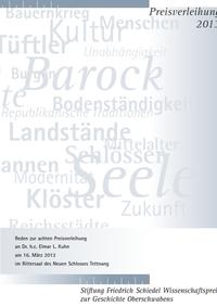 Vorderes Coverbild Friedrich Schiedel Wissenschaftspreis zur Geschichte Oberschwabens 2013