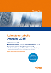 Vorderes Coverbild Lohnsteuertabelle Monat/Tag 2025