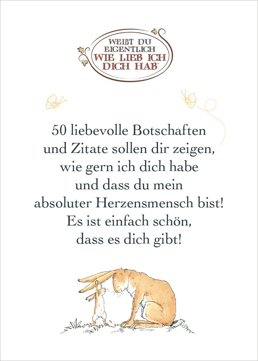 Rückseitencover Weißt du eigentlich, wie lieb ich dich hab? Ich hab dich so lieb!