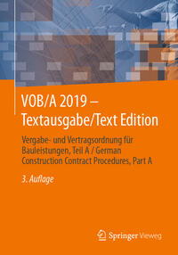 Vorderes Coverbild VOB/A 2019 - Textausgabe/Text Edition