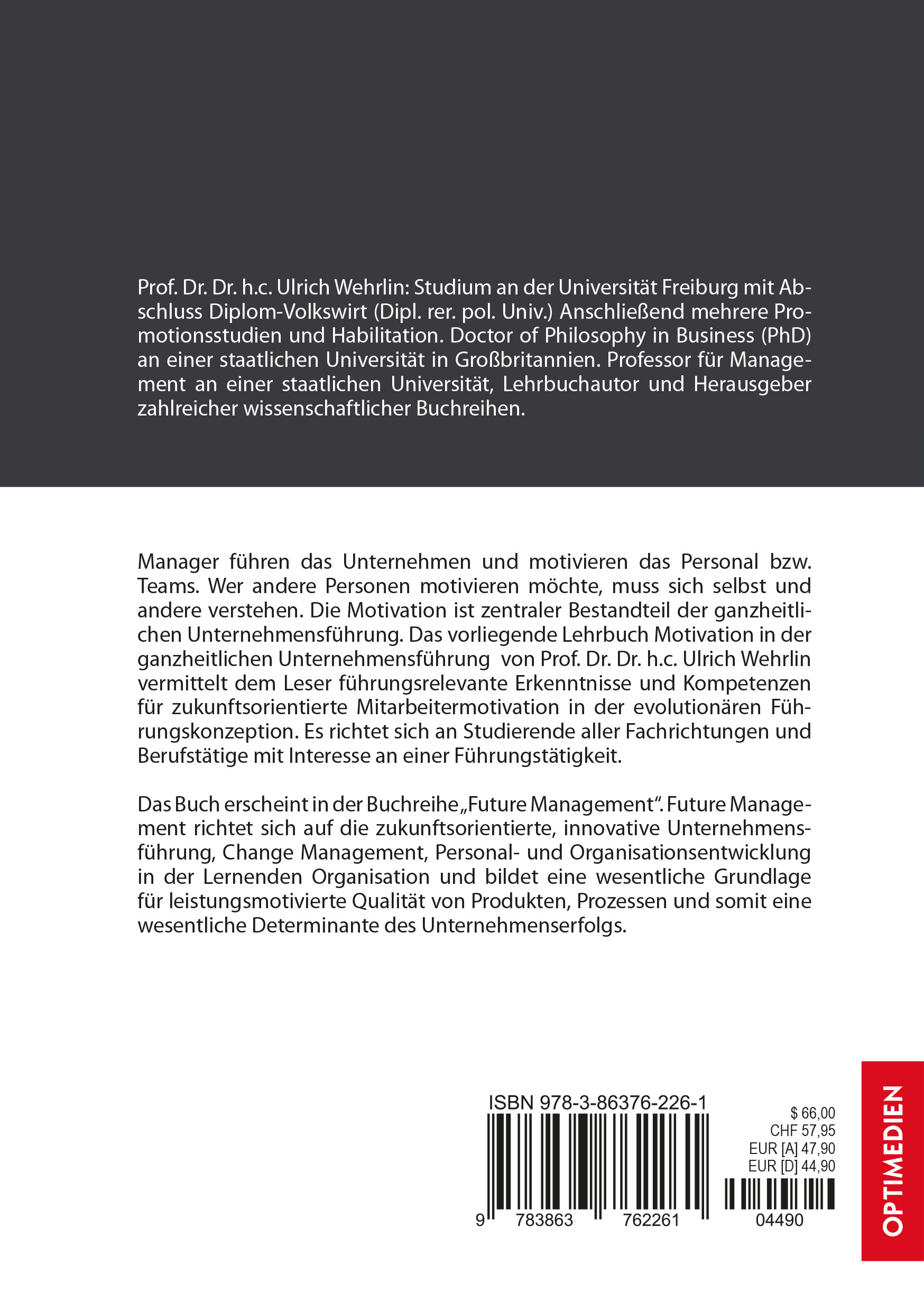 Rückseitencover Motivation in der ganzheitlichen Unternehmensführung