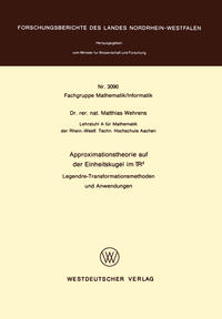 Vorderes Coverbild Approximationstheorie auf der Einheitskugel im R3