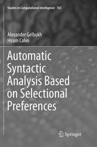 Vorderes Coverbild Automatic Syntactic Analysis Based on Selectional Preferences