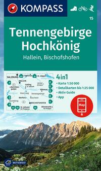 Vorderes Coverbild KOMPASS Wanderkarte 15 Tennengebirge, Hochkönig, Hallein, Bischofshofen 1:50.000