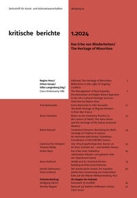 Vorderes Coverbild Kritische Berichte : Zeitschrift für Kunst- und Kulturwissenschaften / Jahrgang 52, Heft 1.2024