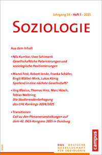 Vorderes Coverbild Soziologie 1/2025