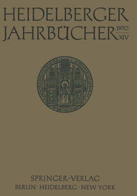 Vorderes Coverbild Heidelberger Jahrbücher