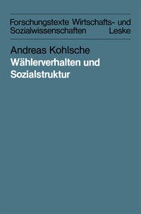 Vorderes Coverbild Wählerverhalten und Sozialstruktur in Schleswig-Holstein und Hamburg von 1947 bis 1983