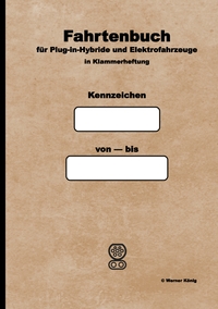 Vorderes Coverbild Fahrtenbuch für Plug-in-Hybride und Elektrofahrzeuge