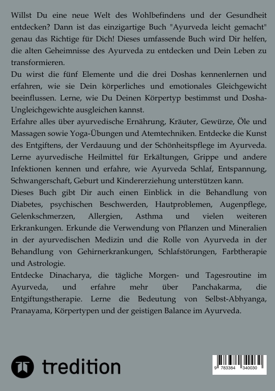 Rückseitencover Ayurveda leicht gemacht