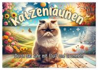 Vorderes Coverbild Katzenlaunen - Durch das Jahr mit Fluff und Grummeln (Wandkalender 2025 DIN A2 quer), CALVENDO Monatskalender