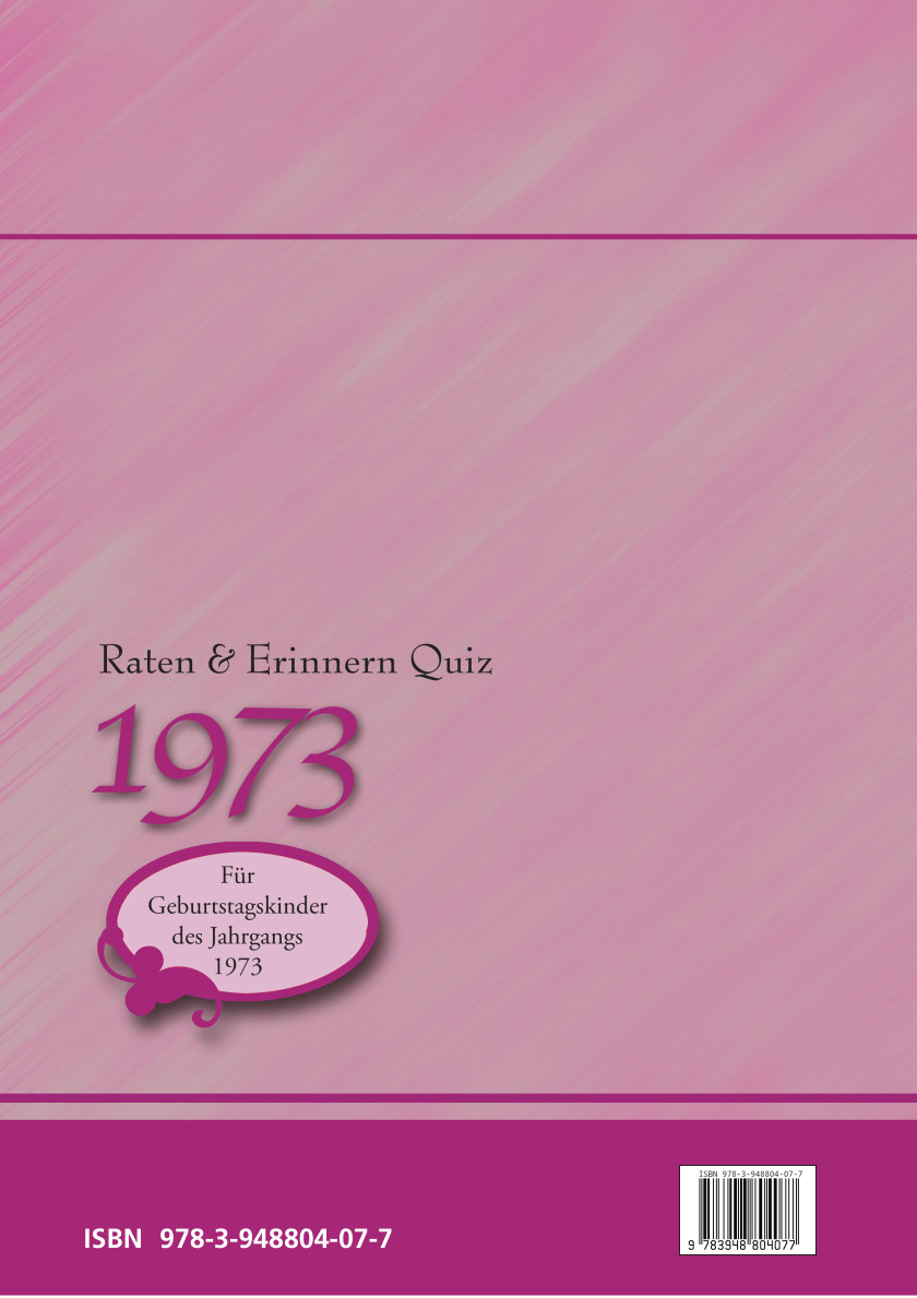 Rückseitencover Raten und Erinnern Quiz 1973