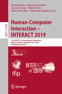 Vorderes Coverbild Human-Computer Interaction – INTERACT 2019