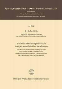 Vorderes Coverbild Stand und Entwicklungstendenzen intergenossenschaftlicher Beziehungen