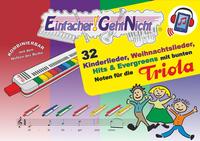Vorderes Coverbild Einfacher!-Geht-Nicht: 32 Kinderlieder, Weihnachtslieder, Hits & Evergreens mit bunten Noten für die Triola (+Play-Along-Streaming)