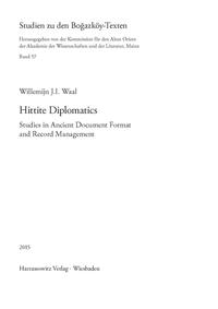 Vorderes Coverbild Hittite Diplomatics