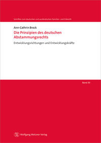 Vorderes Coverbild Die Prinzipien des deutschen Abstammungsrechts