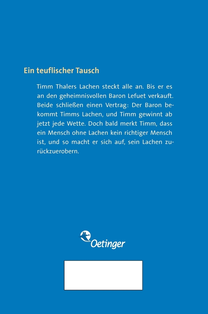 Rückseitencover Timm Thaler oder Das verkaufte Lachen