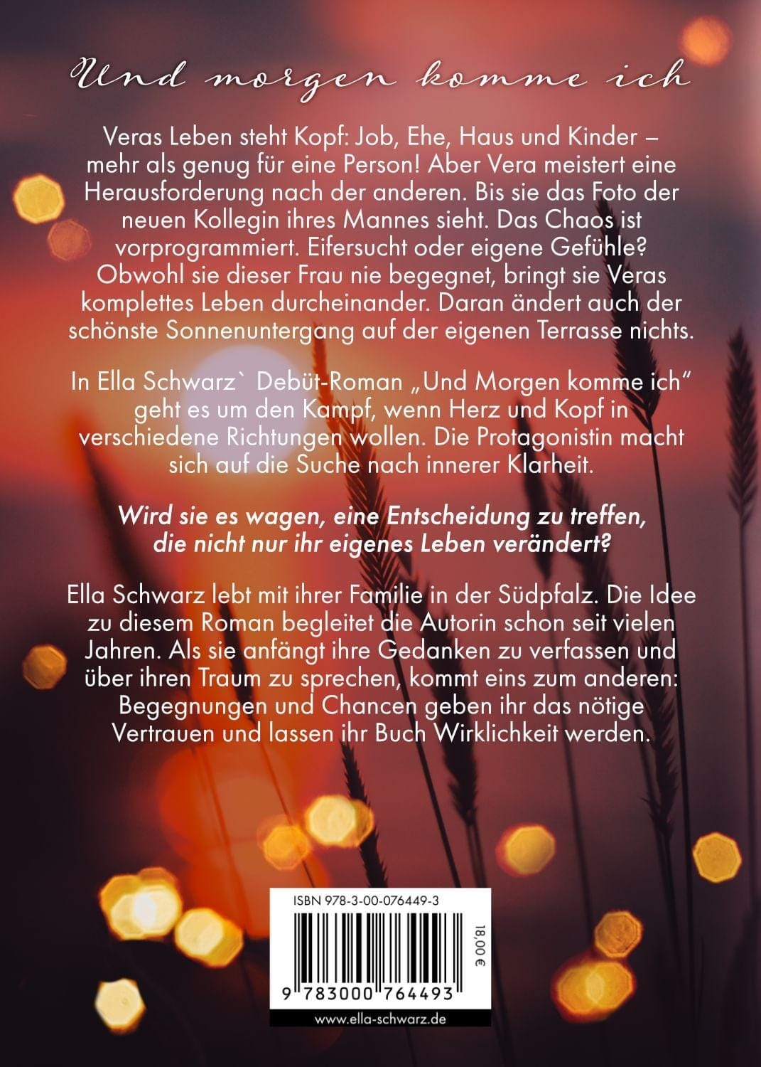 Rückseitencover Und Morgen komme ich