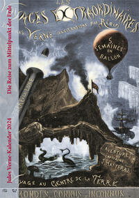 Vorderes Coverbild Jules Verne-Kalender 2024 - Die Reise zum Mittelpunkt der Erde