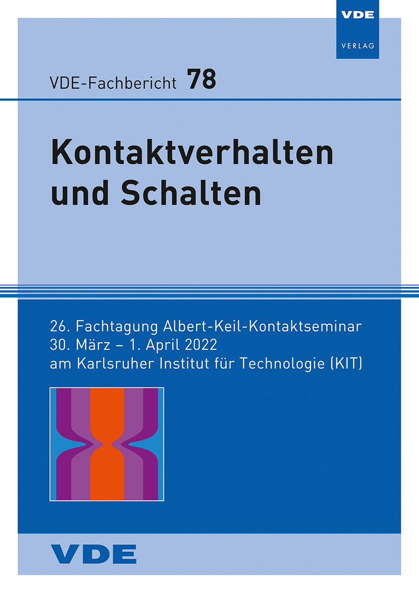 Anderes Coverbild VDE-Fb. 78: Kontaktverhalten und Schalten