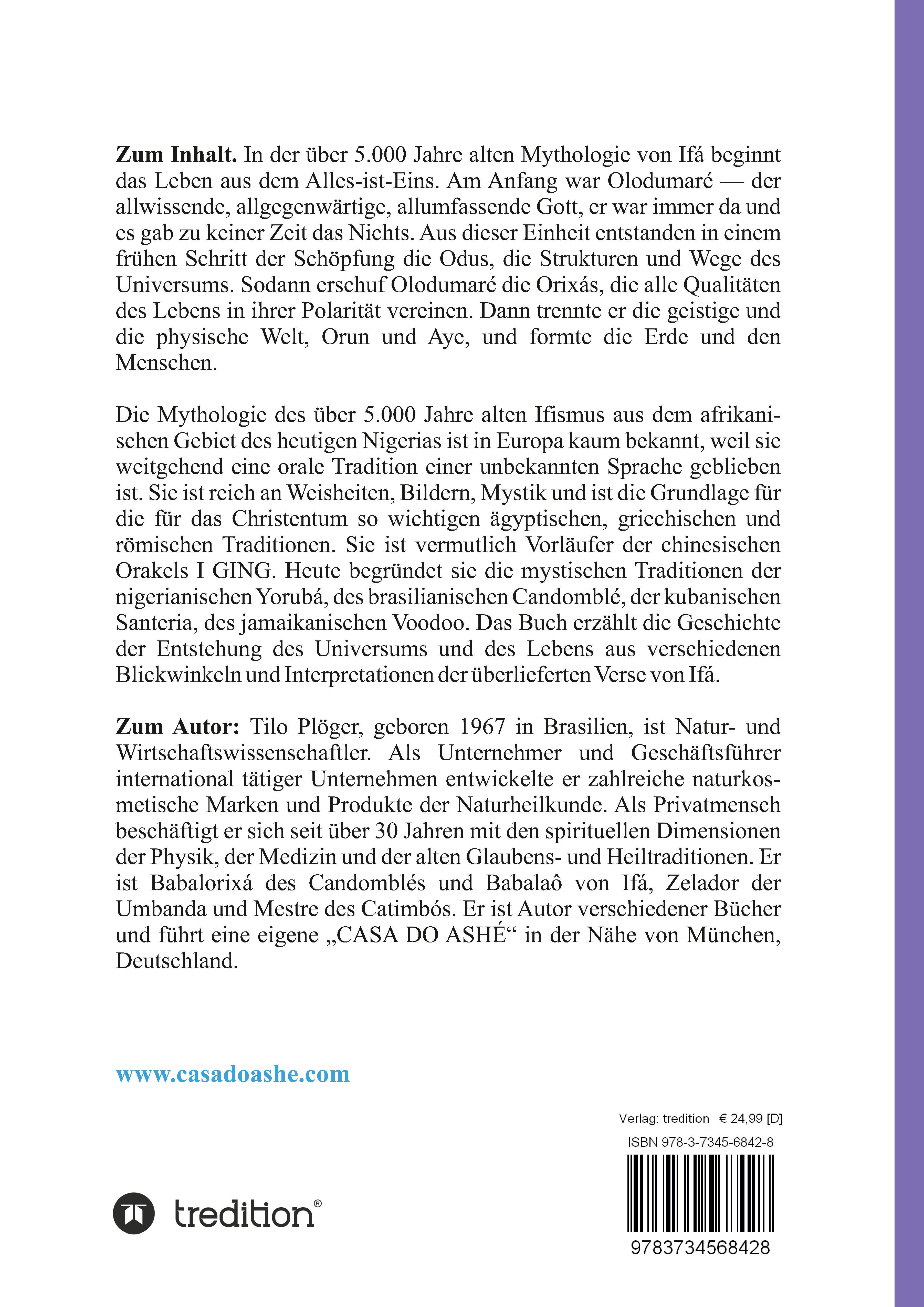 Rückseitencover DIE ENTSTEHUNG DER WELT VON IFÁ