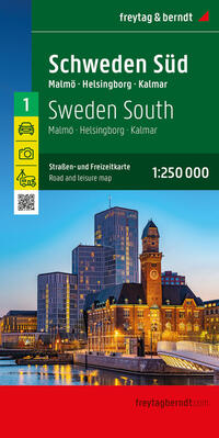 Vorderes Coverbild Schweden Süd, Straßen- und Freizeitkarte 1:250.000, freytag & berndt